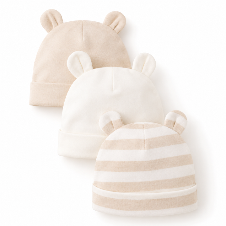 Baby Cotton Beanie Hat - (pack whit 3)